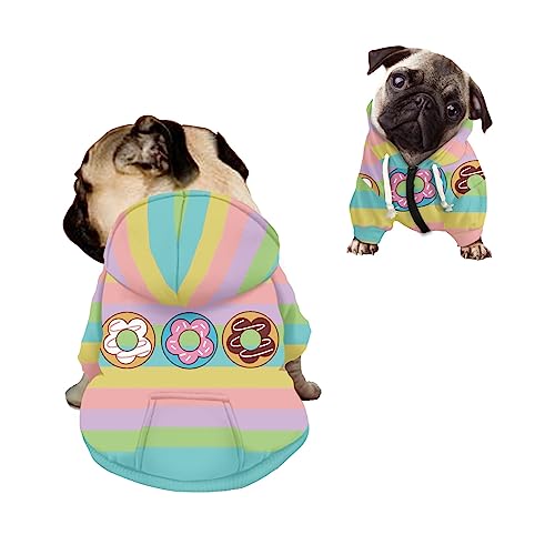 Kuiaobaty Hunde-Kapuzenpullover mit Donut-Aufdruck, niedliches Dessert-Muster, Pullover für Chihuahua, Outdoor-Pullover Kuiaobaty Hunde-Kapuzenpullover mit Donut-Aufdruck, niedliches Dessert-Muster, Pullover für Chihuahua, Outdoor-Pullover von Kuiaobaty
