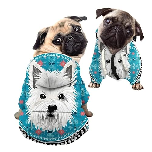 Kuiaobaty Hunde-Kapuzenpullover mit Westie-Aufdruck, warmes Herbst-Sweatshirt für Welpen, kleine, mittelgroße Hunde, Kapuzenpullover, Haustier-Hunde-Shirt, Bekleidung Kuiaobaty Hunde-Kapuzenpullover mit Westie-Aufdruck, warmes Herbst-Sweatshirt für Welpen, kleine, mittelgroße Hunde, Kapuzenpullover, Haustier-Hunde-Shirt, Bekleidung von Kuiaobaty