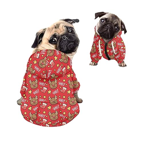 Kuiaobaty Hunde-Kapuzenpullover mit niedlichem Hirschmotiv, für Hunde, Weihnachtsoutfits, roter Urlaubs-Hundepullover, Outdoor-Pullover für Haustiere Kuiaobaty Hunde-Kapuzenpullover mit niedlichem Hirschmotiv, für Hunde, Weihnachtsoutfits, roter Urlaubs-Hundepullover, Outdoor-Pullover für Haustiere von Kuiaobaty