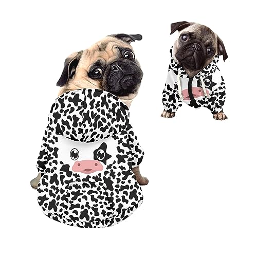 Kuiaobaty Hunde-Kapuzenpullover mit niedlichem Kuh-Aufdruck, Cartoon-Kuh-Muster, Haustier-Sweatshirt, Pullover für mittelgroße Hunde Kuiaobaty Hunde-Kapuzenpullover mit niedlichem Kuh-Aufdruck, Cartoon-Kuh-Muster, Haustier-Sweatshirt, Pullover für mittelgroße Hunde von Kuiaobaty