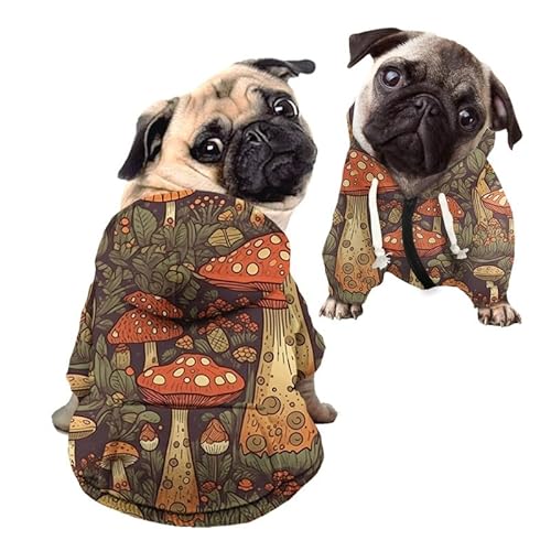 Kuiaobaty Kapuzen-Sweatshirt mit Pilzmuster, für kleine Hunde, Kapuzenmantel mit Hut, roter Pilzaufdruck, Welpen, Haustiere, Pullover, Kleidung, Outfits Kuiaobaty Kapuzen-Sweatshirt mit Pilzmuster, für kleine Hunde, Kapuzenmantel mit Hut, roter Pilzaufdruck, Welpen, Haustiere, Pullover, Kleidung, Outfits von Kuiaobaty