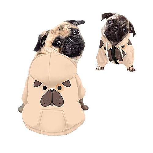 Kuiaobaty Kapuzenpullover mit Cartoon-Mops-Motiv, Reißverschluss, Haustier-Sweatshirt, lustiges Hundekostüm, Outfit, Hundebekleidung, Pullover Kuiaobaty Kapuzenpullover mit Cartoon-Mops-Motiv, Reißverschluss, Haustier-Sweatshirt, lustiges Hundekostüm, Outfit, Hundebekleidung, Pullover von Kuiaobaty