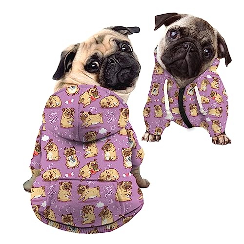 Kuiaobaty Kawaii Mops Hunde Druck Hund Hoodies für kleine Hunde Kleidung Bekleidung, Cartoon Mops Muster Haustier Pullover Winter Sweatshirt Outfits Kuiaobaty Kawaii Mops Hunde Druck Hund Hoodies für kleine Hunde Kleidung Bekleidung, Cartoon Mops Muster Haustier Pullover Winter Sweatshirt Outfits von Kuiaobaty