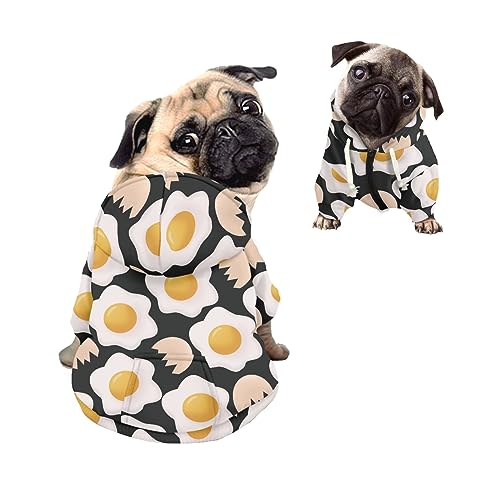 Kuiaobaty Nette Eier Muster Hund Hoodies Kleidung Haustier Katze Herbst Hoodies, Spaß Ei Druck Welpen Hund Sweatshirt Welpen Kleidung von Kuiaobaty