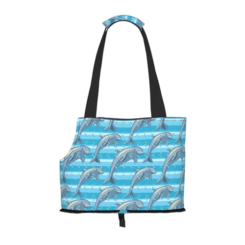 Kuilepa Tragetasche für kleine Hunde, Delfin-Druck, weiche Seiten, Haustier-Tragetasche mit Taschen, tragbare mittelgroße Hunde, Welpen, große Katzen, Reisehandtasche für Wandern, Reisen, Outdoor Kuilepa Tragetasche für kleine Hunde, Delfin-Druck, weiche Seiten, Haustier-Tragetasche mit Taschen, tragbare mittelgroße Hunde, Welpen, große Katzen, Reisehandtasche für Wandern, Reisen, Outdoor von Kuilepa