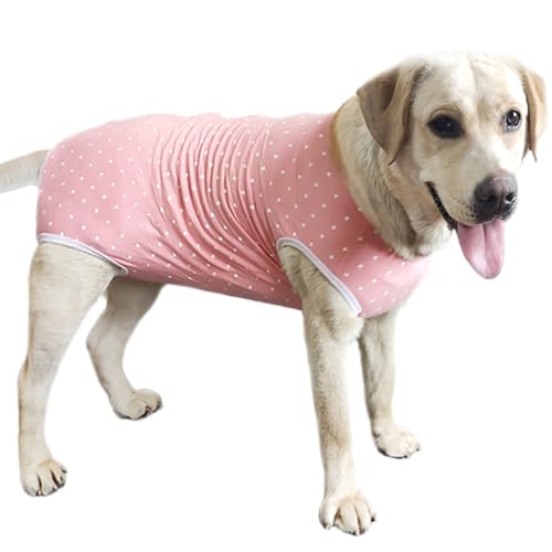 Kukaster Pet Hundebody Nach Op Kastration Hündin Rüde Wundschutzanzüge für Hund, Reißverschluss-Design für Haarausfall, Allergien, Rasur, Rot Weiß 3XL von Kukaster Pet