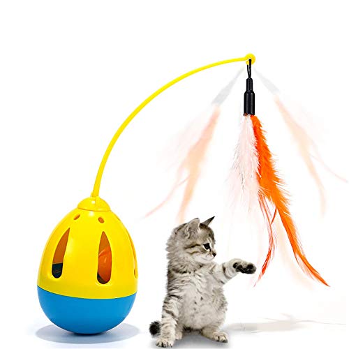 Cat Toy Katzenspielzeug Katzenspielzeug Fisch Katzenangel Katzen Spielezeug Kätzchen-Spielwaren Für Innenkatzen Cat Treat Spielzeug Interaktives Katzenspielzeug Yellow von KunLS