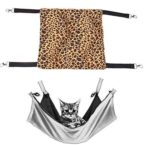 Hängematte für Kleintiere Hängematte Katze Katzenhängematte Katzen Hängematten Kaninchen Zubehoer Meerschweinchen Zubehoer Kleines Haustierbett Hamster-Hängematte Leopard Print,s von KunLS