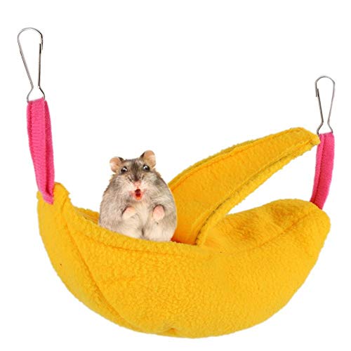 Hängematte für Kleintiere Hamster Spielzeug Kaninchen Spielzeug Hasen Zubehör Vogelspielzeug Hamster-Hängematte Frettchen-Hängematten Meerschweinchen Spielzeug Yellow von KunLS