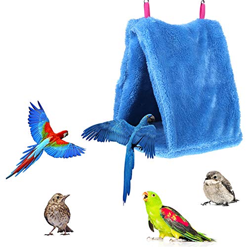 Hängematte für Kleintiere Hamster Spielzeug Kaninchen Spielzeug Kaninchen Zubehoer Nager Zubehör Haustier-Hängematte Winter-Vogelbeet Hängendes Vogelhaus Warmes Vogelnest Blue,l von KunLS