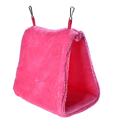 Hängematte für Kleintiere Hamster Spielzeug Kaninchen Spielzeug Kaninchen Zubehoer Nager Zubehör Haustier-Hängematte Winter-Vogelbeet Hängendes Vogelhaus Warmes Vogelnest Rose red,l von KunLS