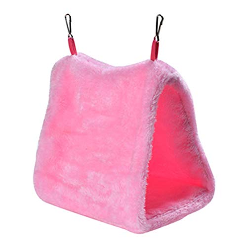 Hängematte für Kleintiere Hamster Spielzeug Kaninchen Spielzeug Kaninchen Zubehoer Nager Zubehör Haustier-Hängematte Winter-Vogelbeet Hängendes Vogelhaus Warmes Vogelnest pink,l von KunLS