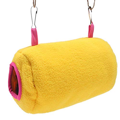 Hängematte für Kleintiere Wellensittich Spielzeug Kaninchen Spielzeug Hamster Zubehör Hasenzubehör Eichhörnchen Schlafsack Meerschweinchen Spielzeug Meerschweinchen-Hängematte Yellow von KunLS