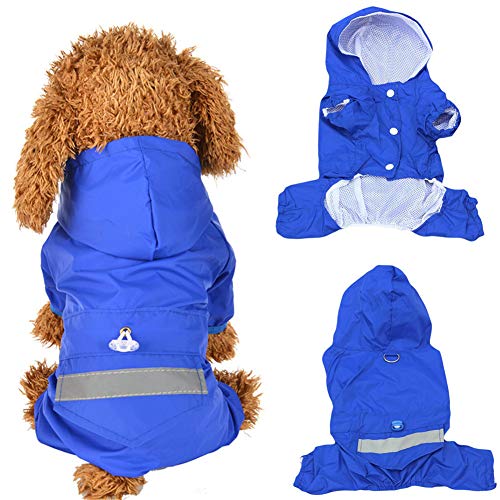 Hunde Regenjacke Hundemantel Wasserdicht Regenmantel Hund Hunde Regenmantel Regenmantel Hund Klein Wasserdichter Regenmantel Für Hunde Großer Hund Regenmantel Blue,M von KunLS