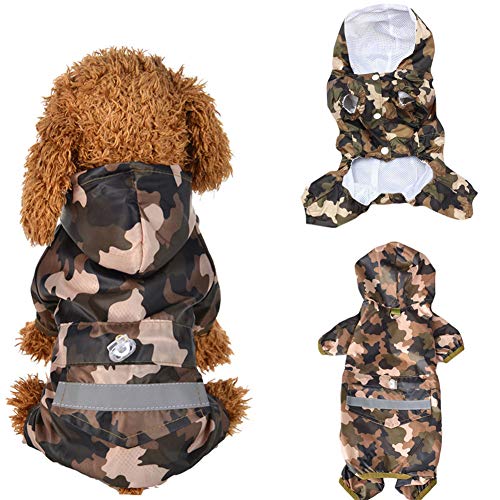 Hunde Regenjacke Hundemantel Wasserdicht Regenmantel Hund Hunde Regenmantel Regenmantel Hund Klein Wasserdichter Regenmantel Für Hunde Großer Hund Regenmantel Camouflage,4XL von KunLS