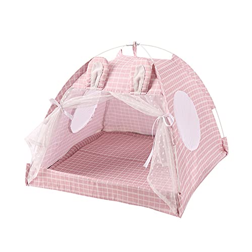 Hunde Zelt katzenzelt Hund Sonnenschirm Indoor Hundehütte Hundehütte im Freien Katzenzelte für Hauskatzen Faltbares Katzenbett Katzenhaus im Freien Large,pink von KunLS