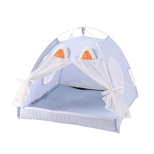 Hunde Zelt katzenzelt Hund Sonnenschirm Indoor Hundehütte Hundehütte im Freien Katzenzelte für Hauskatzen Faltbares Katzenbett Katzenhaus im Freien Medium,Blue von KunLS