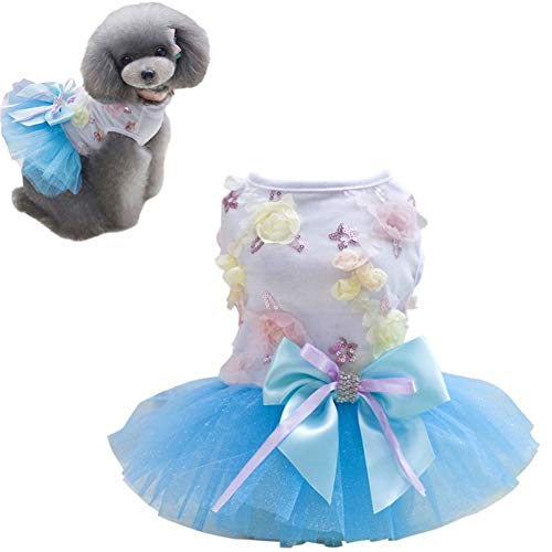 Hundebekleidung Hundejacke Hundekleidung Hundemantel Grosse Hunde Dog Clothes Nette Hundekleider Süßes Welpenhochzeitskleid Sommerhundekleidung Hundekleid Für Große Hunde Blue,L von KunLS