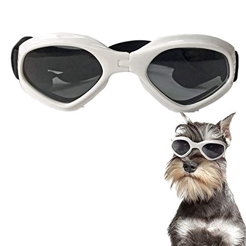 Hundebrille Augenschutzbrille Sonnenschutz Hund Hunde Sonnenbrille Hundebrille Für Kleine Hundebrille Augenschutz wasserdichte Hundebrille Welpen Sonnenbrille White von KunLS