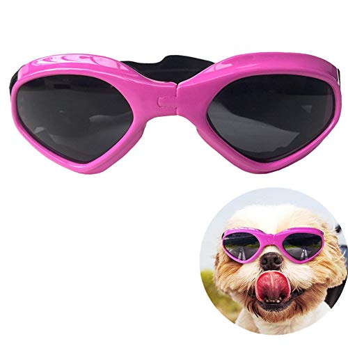 Hundebrille Augenschutzbrille Sonnenschutz Hund Hunde Sonnenbrille Hundebrille Für Kleine Hundebrille Augenschutz wasserdichte Hundebrille Welpen Sonnenbrille pink von KunLS