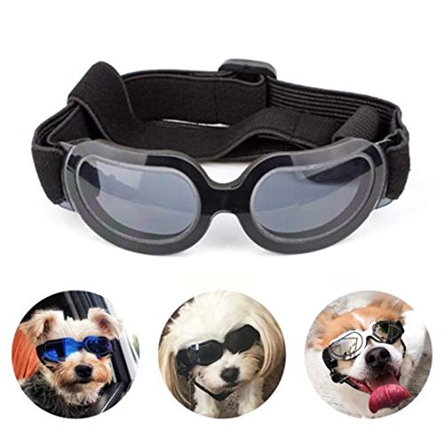 Hundebrille Hunde Sonnenbrille wasserdichte Hundebrille Sonnenschutz Hund Faltbare Hundesonnenbrille Gläser Für Katzen UV-Brille Für Hund Hundebrille Für Kleine Hunde Black von KunLS