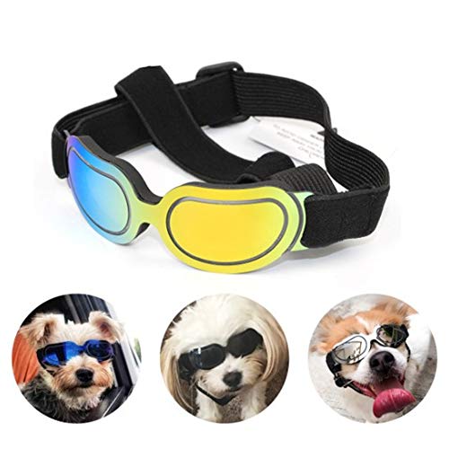 Hundebrille Hunde Sonnenbrille wasserdichte Hundebrille Sonnenschutz Hund Faltbare Hundesonnenbrille Gläser Für Katzen UV-Brille Für Hund Hundebrille Für Kleine Hunde Colored von KunLS