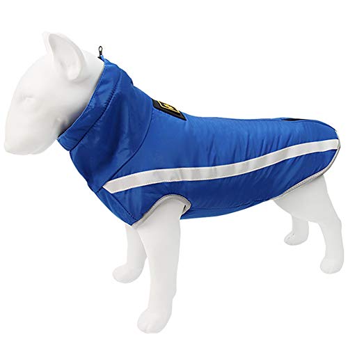 Hundemantel Winter Dog Jacket Jacke Hund FüR Kleine Mittlere GroßE Und Riesige Hunde,Winddicht Hundekleidung Outfit Weste Haustiere Bekleidung 68,Blue von KunLS