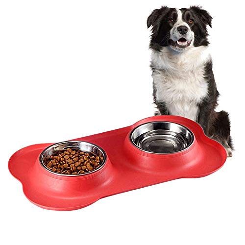 Hundenapf Kleine Hunde Fressnapf Hundenapf Futternapf Hund Futternapf Hundenäpfe Für Mittlere Hundenäpfe Medium Welpenschalen Klein Katzen-Hundetrinknapf red von KunLS