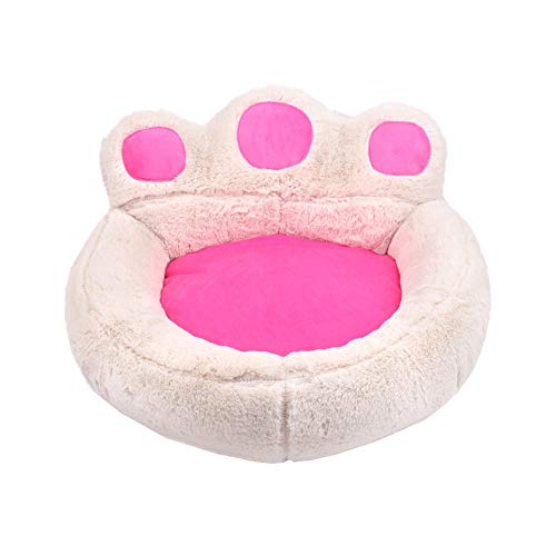 Hundeschlafplatz Hunde Bett Deluxe Haustierbett Katzenschlafsack Flauschig BäRentatze Warmes Haustiernest Flauschig Und Bequem 52,White von KunLS