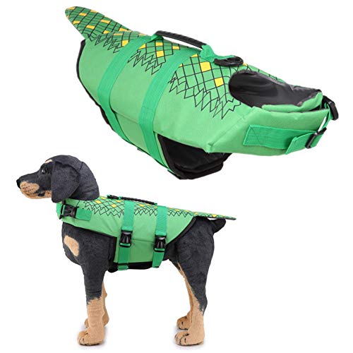 Hundeschwimmweste Schwimmweste Hund Hund Schwimmweste Hunde Sachen Hund Schwimmweste Reflektierende Hundejacke wasserdichte Hundejacken Hund Schwimmjacke 02green,L von KunLS