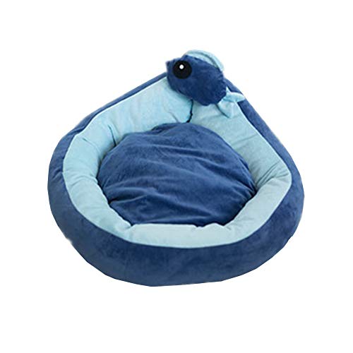 Hunter Hundebett Tierbett Hundenest Katzenkissen Warm Halten Katze Kissen Abnehmbarer Und Waschbarer Katzenstreu 55,Blue von KunLS