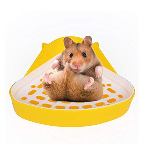 Kaninchen Katzentoilette Kunststoff Kleintierstreu TöPfchen Trainer Ecke Box Haustier Training Toilette FüR Hamster Rennmaus Hase Chinchilla Meerschweinchen Frettchen Yellow von KunLS