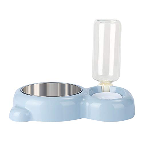 Katzen Futternapf KatzennäPfe Fressnapf Katze FeuchtigkeitsbestäNdiger Mund Automatische Hundenapf Mit WasserfüTterung 27.5,Blue von KunLS