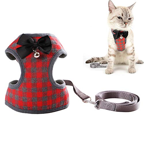 Katzenleine Katzengeschirr Mit Leine Katzengeschirr Hundegeschirr Leine Katzen Hundegeschirr Klein Verstellbar Hundegeschirr Kleiner Hund Hundegeschirr Medium No Pull red,M von KunLS