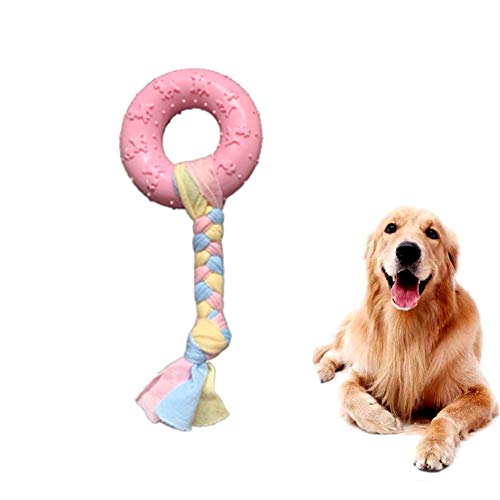 KunLS Ball hundespielzeug unzerstörbar hundespielzeug Intelligenz Welpen kaut Hund kauen Spielzeug Hund kauen Tough Hund Spielzeug Circle,pink von KunLS