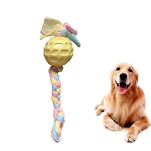 KunLS Ball hundespielzeug unzerstörbar hundespielzeug Intelligenz Welpen kaut Hund kauen Spielzeug Hund kauen Tough Hund Spielzeug patternball,Yellow von KunLS