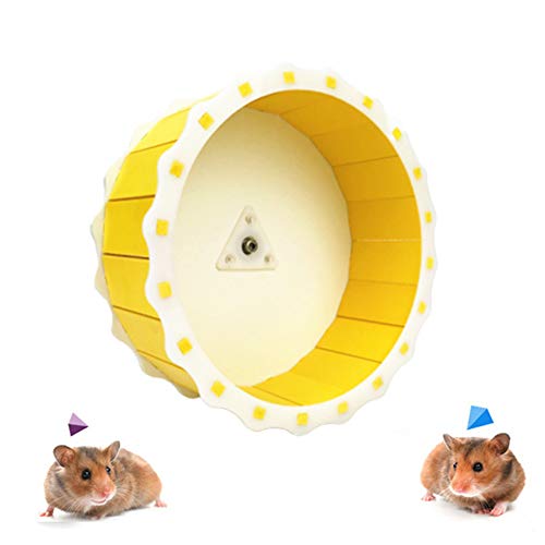 KunLS Hamster Spielzeug Hamster Laufrad Hamster Zubehör Meerschweinchen Zubehoer Nager Zubehör Hamster Übung Ball Zwerg Hamster Rad Laufrad Für Hamster Yellow von KunLS