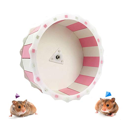 KunLS Hamster Spielzeug Hamster Laufrad Hamster Zubehör Meerschweinchen Zubehoer Nager Zubehör Hamster Übung Ball Zwerg Hamster Rad Laufrad Für Hamster pinkwhite von KunLS