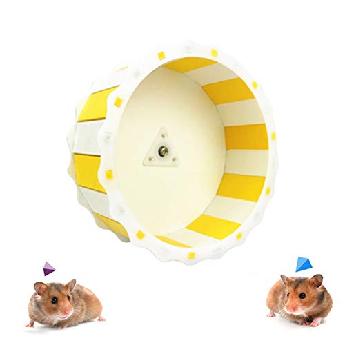 KunLS Hamster Spielzeug Hamster Laufrad Hamster Zubehör Meerschweinchen Zubehoer Nager Zubehör Hamster Übung Ball Zwerg Hamster Rad Laufrad Für Hamster yellowwhite von KunLS