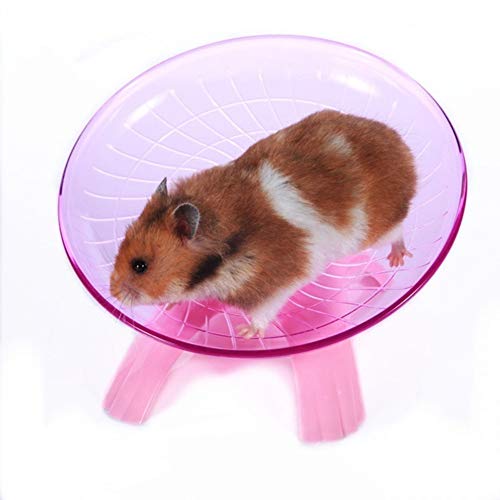 KunLS Hamster Spielzeug Laufrad Hamster Zubehör Meerschweinchen Zubehoer Meerschweinchen Zubehör Holz Hamster Rad Stille Hamster Rad Hamster Laufrad Hamster Rad Stille Spinner pink von KunLS