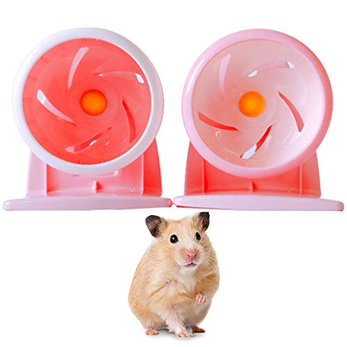 KunLS Meerschweinchen Spielzeug Hamster Laufrad Meerschweinchen Zubehoer Hamster Spielzeug Ratten Zubehör Hamster Rad Stille Spinner Stille Hamster Rad Große Hamster Ball Holz Hamster Rad von KunLS