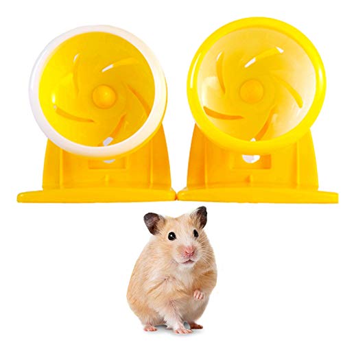 KunLS Meerschweinchen Spielzeug Hamster Laufrad Meerschweinchen Zubehoer Hamster Spielzeug Ratten Zubehör Hamster Rad Stille Spinner Stille Hamster Rad Große Hamster Ball Holz Hamster Rad von KunLS