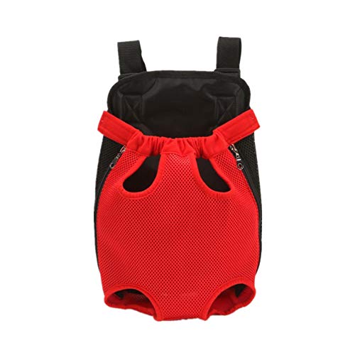 KunLS Tragetasche Hund Hunderucksack Hundetasche Katzentransportbox Katzenrucksack Hundereisetasche Haustierträger Für Hunderucksack Hundereiseträger Pet Travel Carrier red,l von KunLS