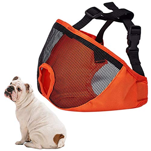 Maulkorb Mittlere Hunde Maulkorb Kleine Hunde Maulkorb Für Große Hunde Maulkorb Für Mittelgroße Hunde Maulkörbe Zu Verhindern Beißen Weiche Maulkorb Hund Mund Abdeckung orange,XL von KunLS