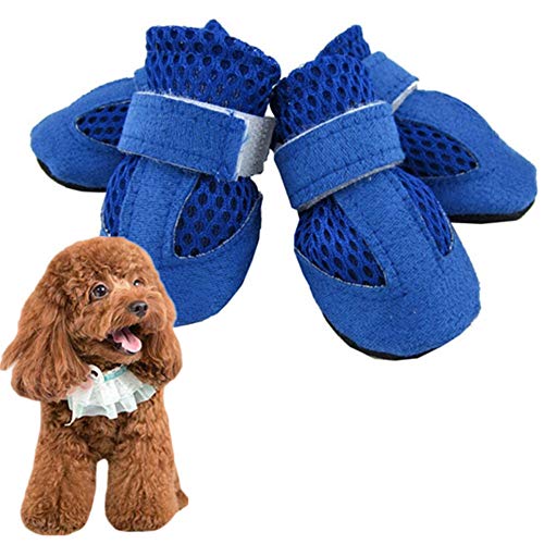 Pfotenschutz Hund Hundeschuh Hundeschuhe Pfotenschutz Hund Hundeschuhe Wasserdicht Hundeschuhe Für Kleine Hundepfotenschutz rutschfeste Hundesocken Blue,m/2 von KunLS