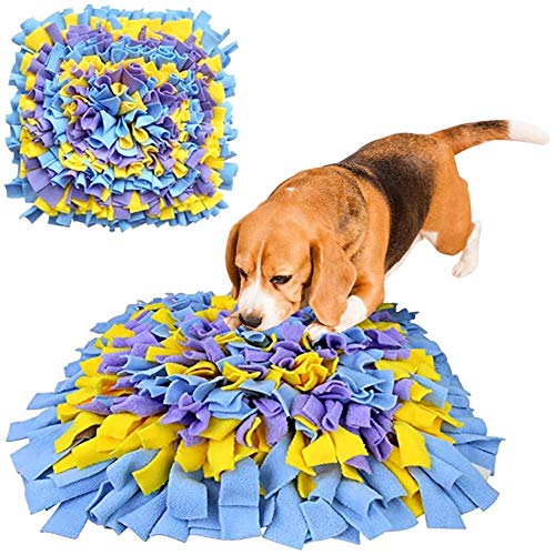 SchnüFfelteppich Puzzle HundebeschäFtigung Intelligenzspielzeug FüR Hunde Slow Food Stress Abbauen Haustierunterlage Blue Yellow von KunLS