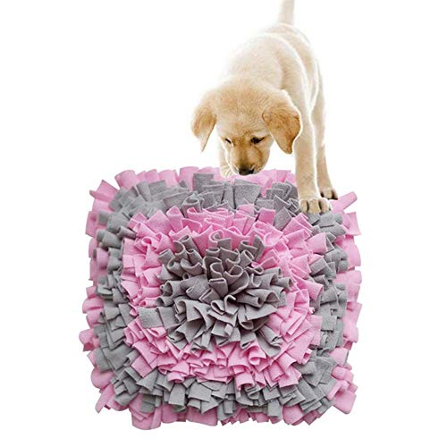 SchnüFfelteppich Puzzle HundebeschäFtigung Intelligenzspielzeug FüR Hunde Slow Food Stress Abbauen Haustierunterlage Gray pink von KunLS