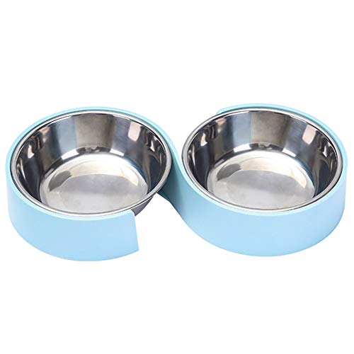 Wasserspender Hunde S-Form Katzen Futternapf Fressnapf Katze Anti-Kipp-Hundebecken FressnäPfe FüR Katzen Minimalistisches Design Blue von KunLS