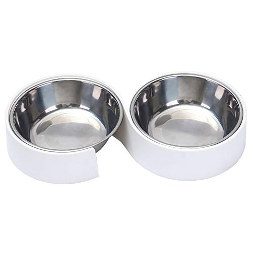 Wasserspender Hunde S-Form Katzen Futternapf Fressnapf Katze Anti-Kipp-Hundebecken FressnäPfe FüR Katzen Minimalistisches Design White von KunLS