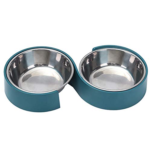 Wasserspender Hunde S-Form Katzen Futternapf Fressnapf Katze Anti-Kipp-Hundebecken FressnäPfe FüR Katzen Minimalistisches Design deep Blue von KunLS